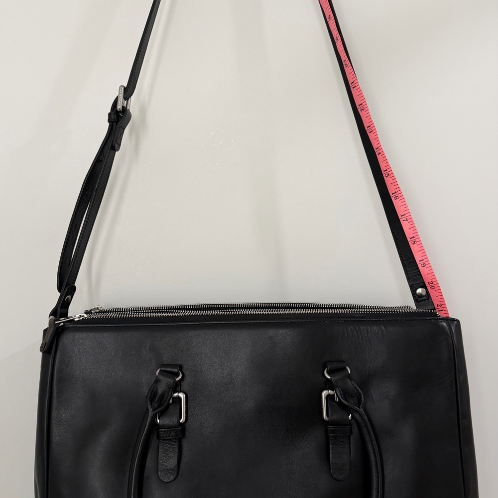 RUDSAK Black Leather Laptop Bag
